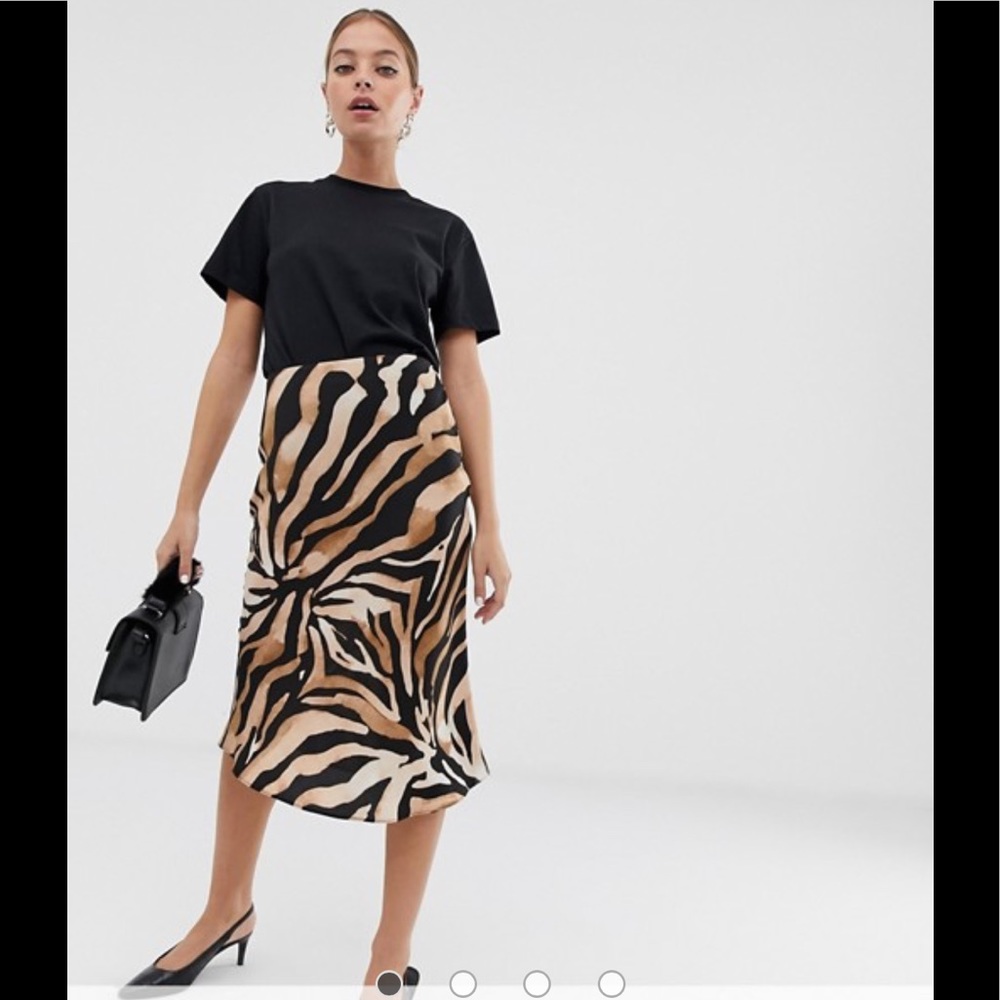 ASOS River Island petite tiger print skirt